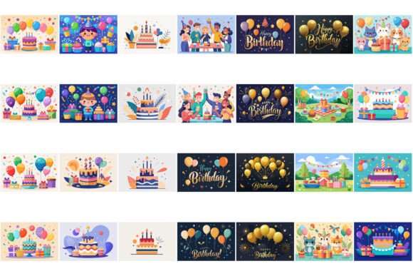 Download Birthday Vector Illustration Bundle - Birthday Collection