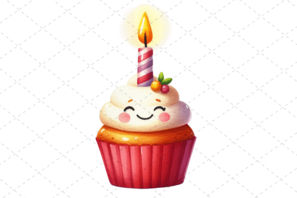 Download Birthday Cupcake Watercolor Clipart - Birthday Collection
