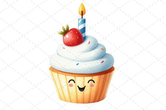 Download Birthday Cupcake Watercolor Clipart - Birthday Collection