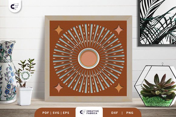 Download Sunrise Boho Decoration 3D Light Box SVG - Decoration Collection