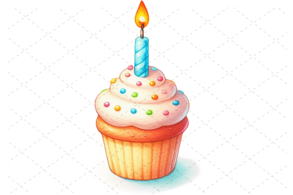 Download Birthday Cupcake Watercolor Clipart - Birthday Collection