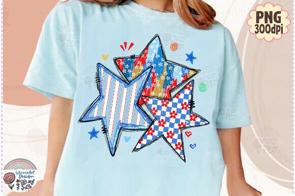 Download Stars and Stripes Trendy 4th of July PNG - Premium Bundle