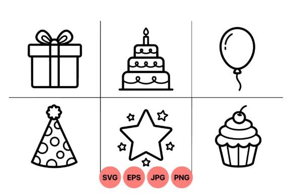 Download Birthday Party Icon Line Art - Birthday Collection