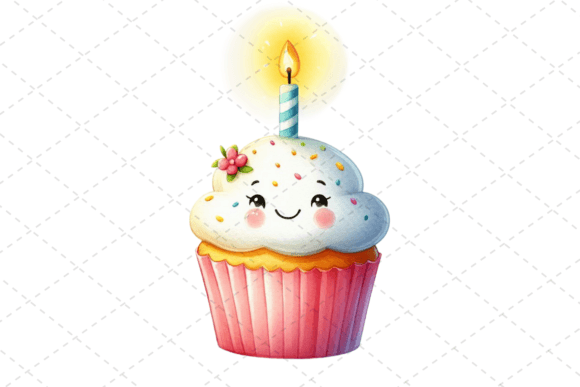 Download Birthday Cupcake Watercolor Clipart - Birthday Collection