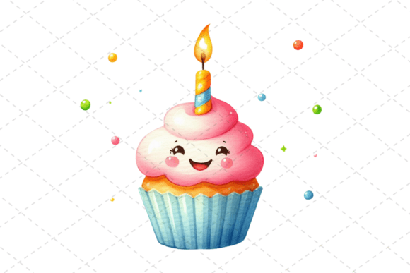 Download Birthday Cupcake Watercolor Clipart - Birthday Collection