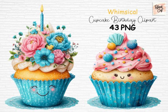 Download Whimsical Cupcake Birthday Clipart PNG - Birthday Collection