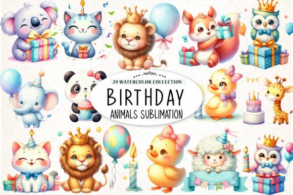 Download Minimalist Birthday Animal Sublimation - Birthday Collection