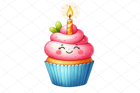 Download Birthday Cupcake Watercolor Clipart - Birthday Collection